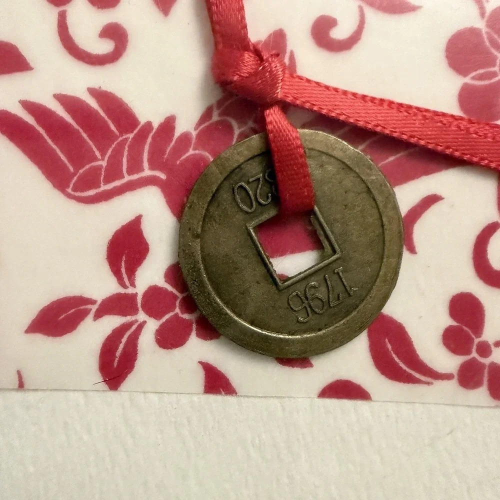 Atelier Du Papier Stationery‎ Cards & Envelopes Chinese Coin Red Bird Flowers